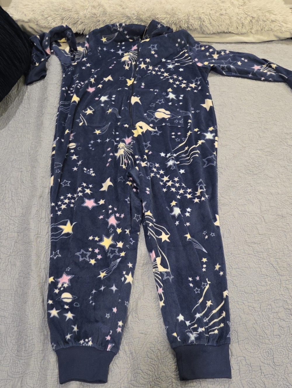 torrid Navy Star & Planet Print Plush Onesie Pajamas Size 1/2 (1X Or 2X), NWT!